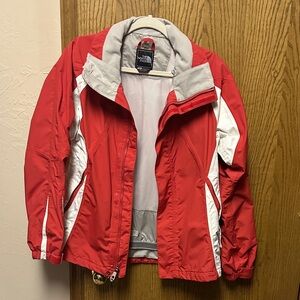 The North Face Red and White Ski Jacket